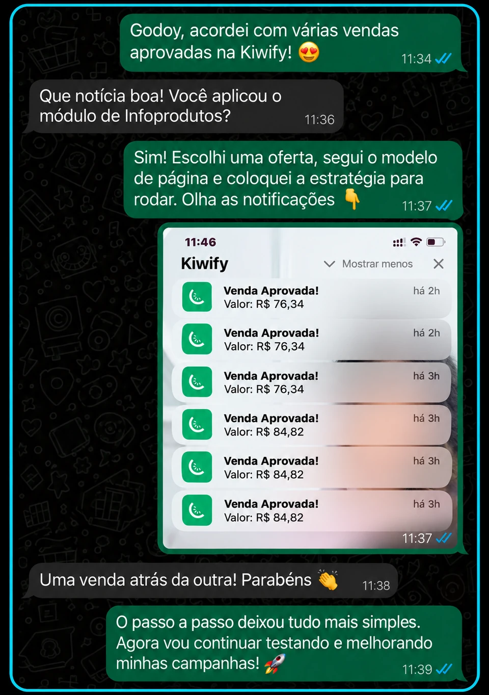 Depoimento sobre kiwify